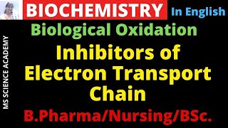 Inhibitors of Electron Transport ChainBiochemistryB Pharmacy BSc  NursingIn English [upl. by Orsini280]