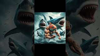 Muscle fish fight sharksshotrs cartoon animal cute [upl. by Enrak101]