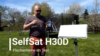 SelfSat H30D  SAT Flachantenne Installation und Test auch als Camping DVBs TV Antenne [upl. by Hannahs]