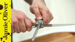 How to sharpen knives  Jamie Olivers Home Cooking Skills [upl. by Adnicaj]