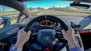 POV Novitec Lamborghini Huracan Tecnica on German Autobahn [upl. by Treboh]