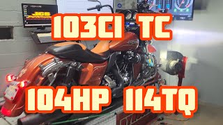 Dyno Tune Harley 103ci TC SampS 585 Cams Vance amp Hines Exhaust FP3 Street Glide [upl. by Maryellen39]