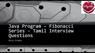 Fibonacci Series  தமிழில் Programming  Rotty Prabha [upl. by Simon]