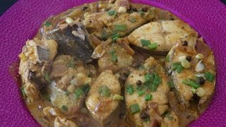 Jamaican Food  Fish Coconut Curry Recipe Kingfish steaks allspice pepper sauce SUPER EASY [upl. by Rosana78]