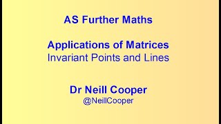 AS Further Maths Invariant Points and Lines [upl. by Aylad]