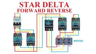 STAR DELTA FORWARD REVERSE STARTER WITH POWER amp CONTROL DRAWING star delta motor starter relay [upl. by Llemert]