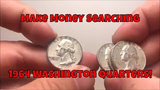 Make Money Searching 1964 Washington Quarters  LARGE Returns With These Finds [upl. by Ark]