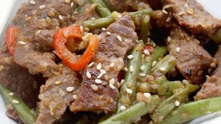 Boeuf aux haricots verts au wok facile [upl. by Schlenger]