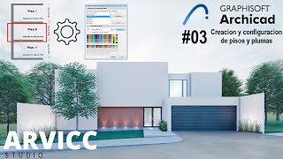 TUTORIAL 03  CREAR PISOS Y PLUMAS Archicad25 BIM Graphisoft [upl. by Caresa]