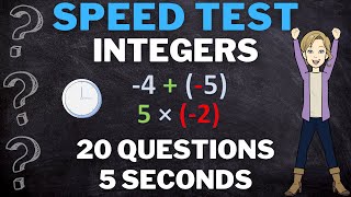 Math Quiz Integers  Addition Subtraction Multiplication Division  MATH SPEED TEST [upl. by Eremaj]