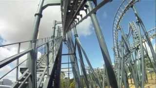 Arkham Asylum POV Roller Coaster Front Seat  Warner Bros Movie World [upl. by Eerised514]