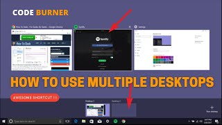 How to use Multiple Desktops on Windows 10  Windows 10 Virtual Desktops [upl. by Rubi290]