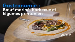 Gastronomie  boeuf mariné barbecue et légumes printanniers [upl. by Berman]