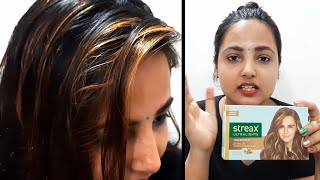 streax hair colour highlights  Streax Ultralights Hair Highlighting Review and live Result [upl. by Clark]