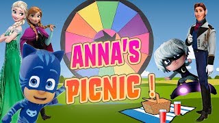 Frozen amp PJ Masks Spin The Wheel Game w Anna Elsa amp Catboy [upl. by Johannessen]