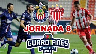 Chivas vs Necaxa Jornada 6 Liga MX Guardianes 2021 [upl. by Nilats983]