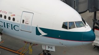 Cathay Pacific 777300 First Class HND to HKG PreTakeoff [upl. by Haletta]