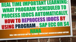 WHAT PROGRAM SCHEDULED TO PROCESS IDOCS AUTOMATICALLY how to reprocess idocs by using program… sap [upl. by Siuluj]