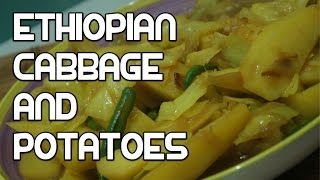 አማርኛ Ethiopian Cabbage amp Potatoes Recipe  Vegan Amharic [upl. by Emmaline871]