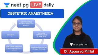 NEET PG Obstetric Anaesthesia  Unacademy NEET PG  Dr Apoorva Mittal [upl. by Virgie]