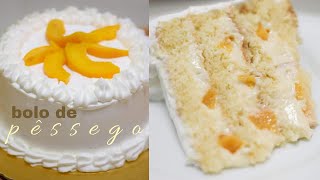 BOLO DE PÊSSEGO DOS ANIVERSÁRIOS ANTIGOS  MOLHADO E CREMOSO [upl. by Eisenstark]