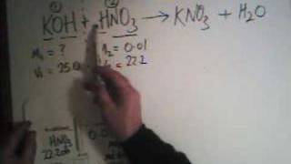 GCSE Titration Calculation KOH  HNO3  KNO3  H2O [upl. by Yemaj]