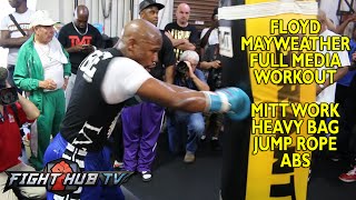 Mayweather vs Maidana 2 Floyd Mayweather full workout Mitts speed bad heavy bag [upl. by Harat]