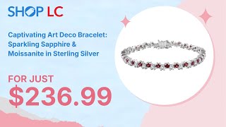 Sanguine Sapphire amp Moissanite Art Deco Bracelet in Rhodium Silver [upl. by Thorman846]