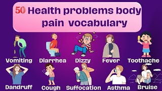 Body Health Problems  Illness Body Pain Vocabulary  English Vocabulary Verbs  English Verbs [upl. by Olli]