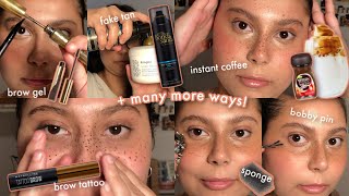 EVERY WAY TO CREATE FAUX FRECKLES 18 methods [upl. by Tshombe]