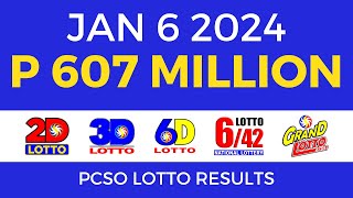 Lotto Result January 6 2024 9pm PCSO [upl. by Yerdna]