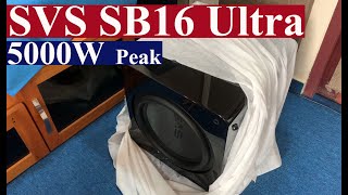 SVS SB 16 Ultra  16quot subwoofer unboxing Initial Setup and Demo [upl. by Anayeek]