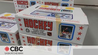 Bidding for Sask mystery hockey card box tops 2 million [upl. by Anaerb157]