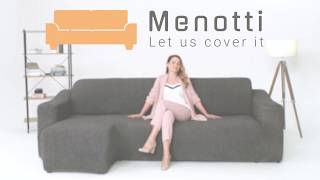 Video instruction on how to put Menotti LShaped sofa slipcover on [upl. by Alicec]