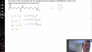 Degree of polymerization example problem [upl. by Benenson]