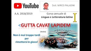 Lingua e letteratura latina I  LECTIO I  15112018 [upl. by Atinra]