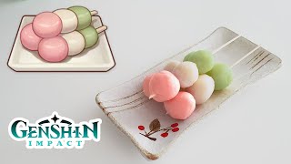 Tricolor Dango Recipe  Genshin Impact Tricolor Dango  Korean Ice Cream Dango [upl. by Prudi882]