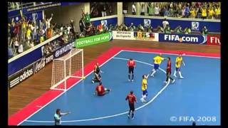 Futsal Brasil 2008 Final Brasil 2 4  3 2 España [upl. by Drol]