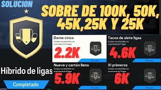 SBC l HIBRIDO DE LIGAS  SOLUCION FACIL Y BARATA  SOBRES DE 100K 50K  45K Y 25K l EA FC 24 [upl. by Wartow]