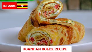 🇺🇬 Ugandan Rolex Recipe  How to Make Chapati Rolex  Ugandan Street Food  Infoods [upl. by Eisned]