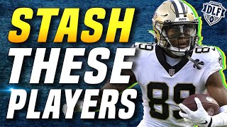 12 MUST STASH Players for Dynasty Fantasy Football 2023  DLF Stashes [upl. by Ynatterb]