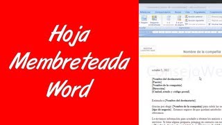 Como hacer una hoja membreteada en word 2007 2010 [upl. by Beisel]