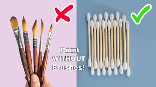 23 COOL PAINTING HACKS AND ART IDEAS FOR BEGINNERS  Paint WITHOUT Brushes drawing art [upl. by Kandy24]