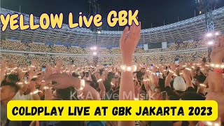 Yellow  Coldplay Live at Stadion GBK Jakarta 2023 [upl. by Alletse347]