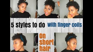 FINGER COILS  STYLES FOR SHORT NATURAL HAIR [upl. by Angle]