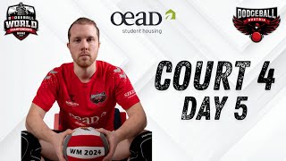 COURT 4  Day 5  Dodgeball World Championships [upl. by Farl]