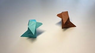 How to make an Origami Nodding Dog  EASYINTERMEDIATE Designed by Nick Robinson [upl. by Tabb]