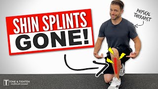 Shin Splints Stretches And Exercises  Feel Better FAST [upl. by Annoirb318]