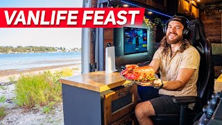 Vanlife Lobster Feast and Beach Camping [upl. by Clynes]