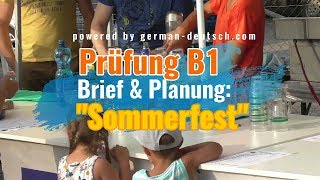 Deutsch  Brief B1Prüfung quotSommerfestquot und quotGemeinsam etwas planenquot mit Modelltexten [upl. by Naziaf]